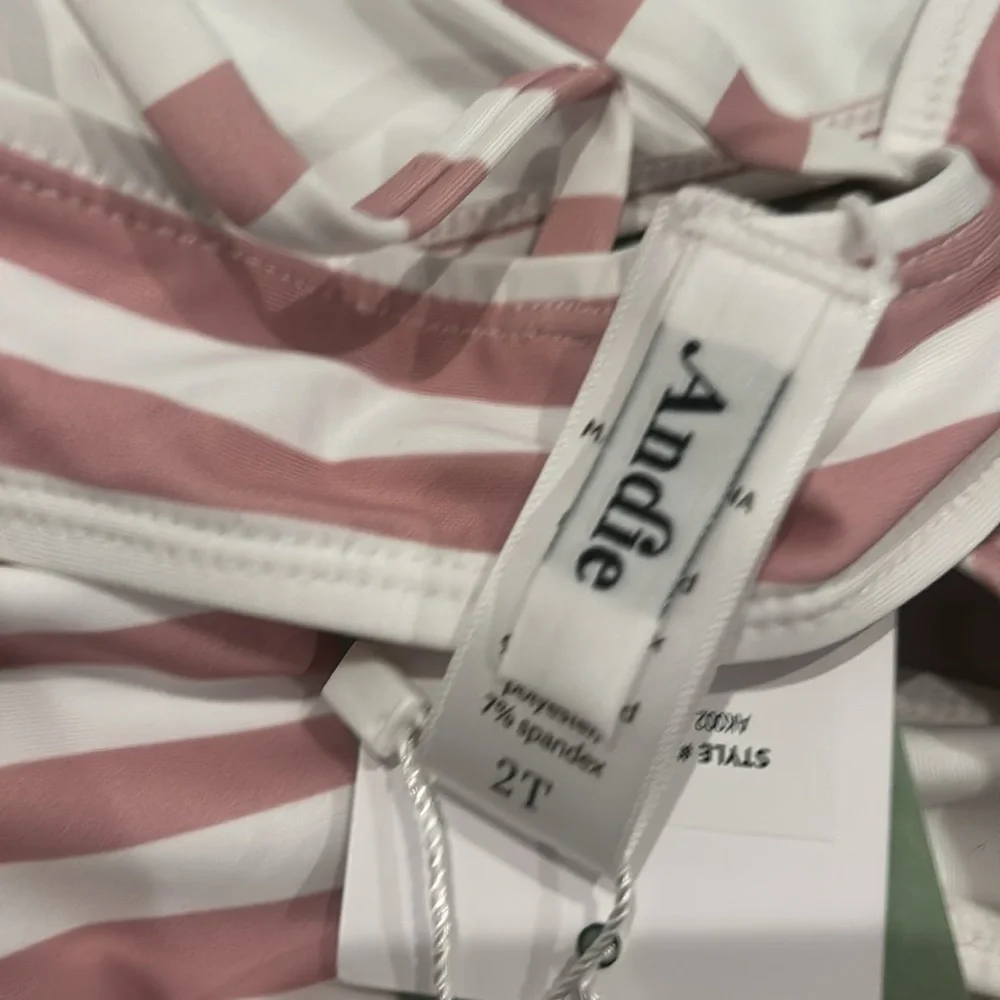 NWT Andie Swim Youth Kids Striped Bikini Set